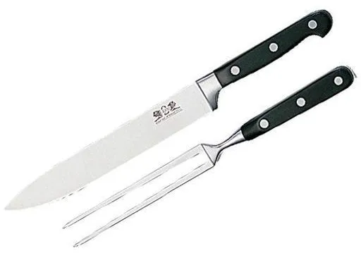Lion Sabatier Carving Set Pluton 2 pieces Steel/Black